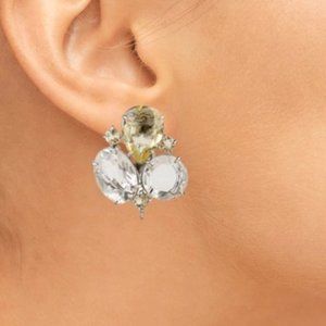 Bounkit Lemon and Clear Quartz Earrings, NWOT